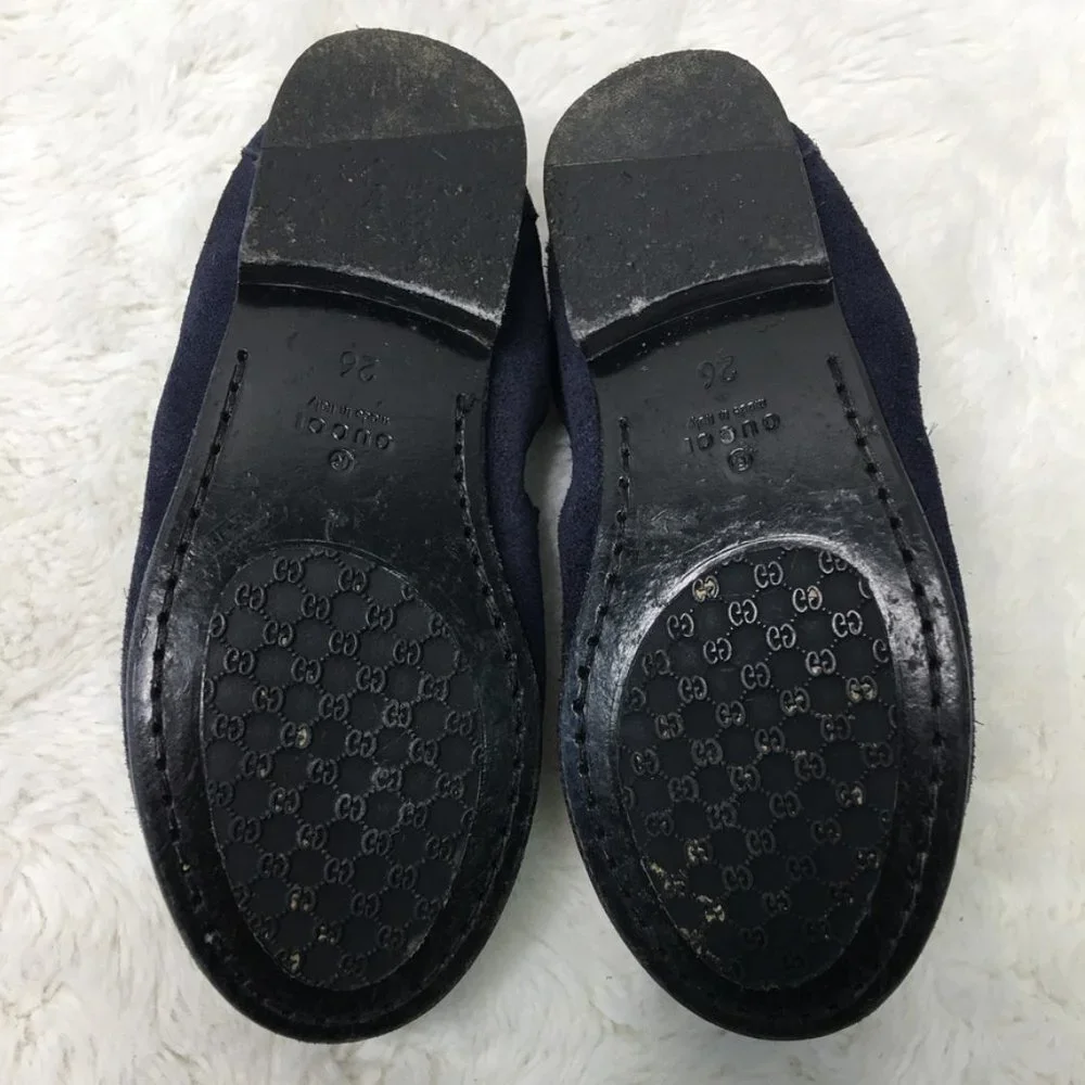 Gucci Toddler Boy Blue Horsebit Suede Slip on Shoes Size 26 / 9.5 US